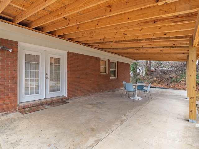 view of patio / terrace featuring french doors