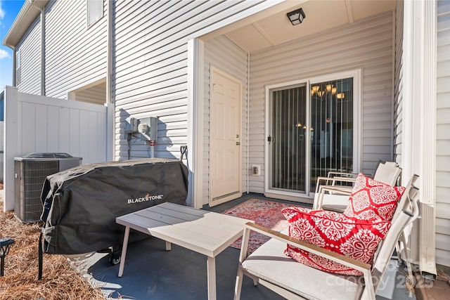 view of patio featuring cooling unit