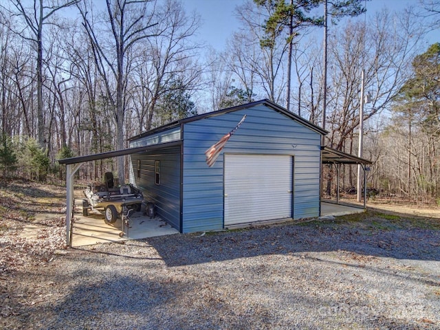 view of garage