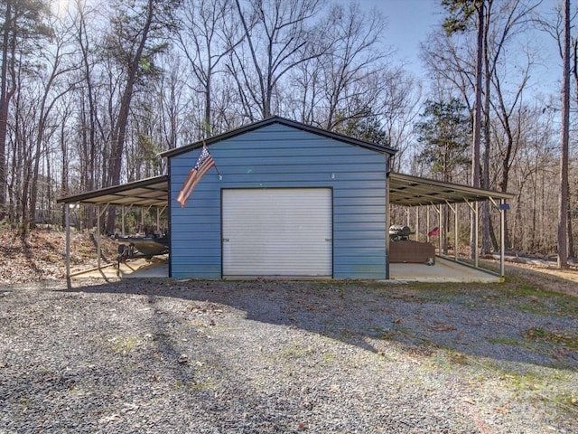 garage with a carport