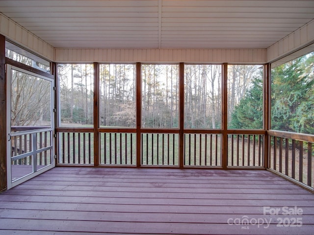 view of unfurnished sunroom