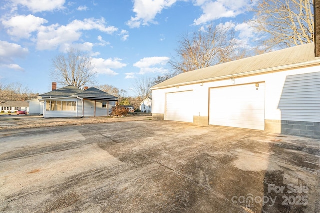 view of garage