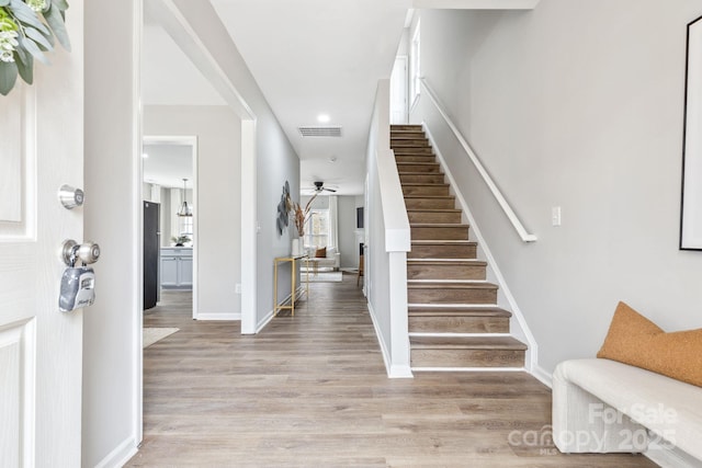 entryway featuring light hardwood / wood-style flooring