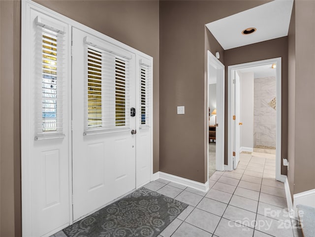 view of tiled foyer