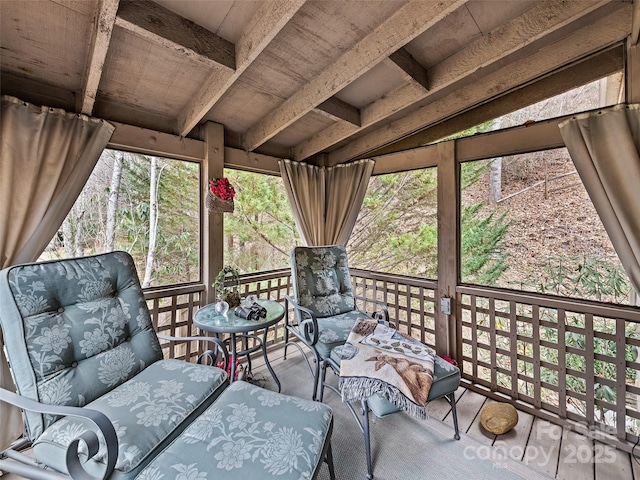41 Cottontail Ln, Canton, NC 28716 - sunroom / solarium featuring beamed ceiling