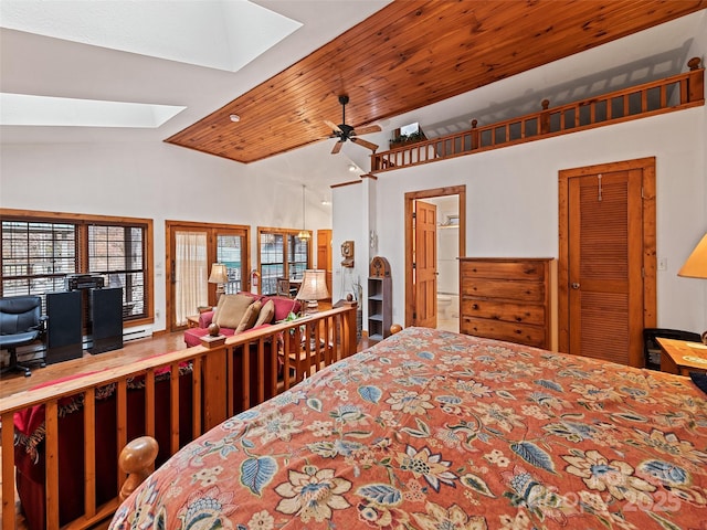 41 Cottontail Ln, Canton, NC 28716 - bedroom featuring a skylight and lofted ceiling