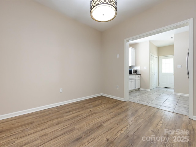 empty room featuring light wood-type flooring