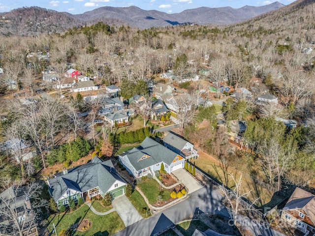 aerial view featuring a mountain view