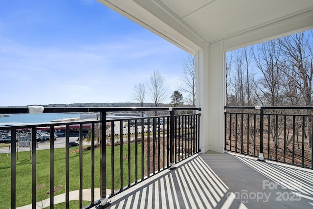 balcony with a water view