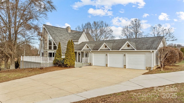 view of front of home with a garage