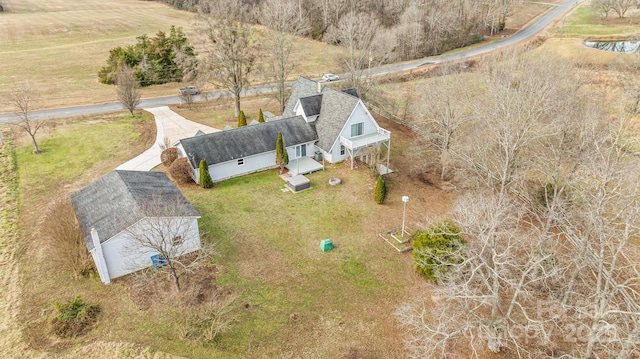 aerial view featuring a rural view