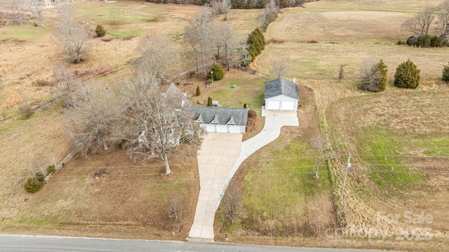 bird's eye view with a rural view