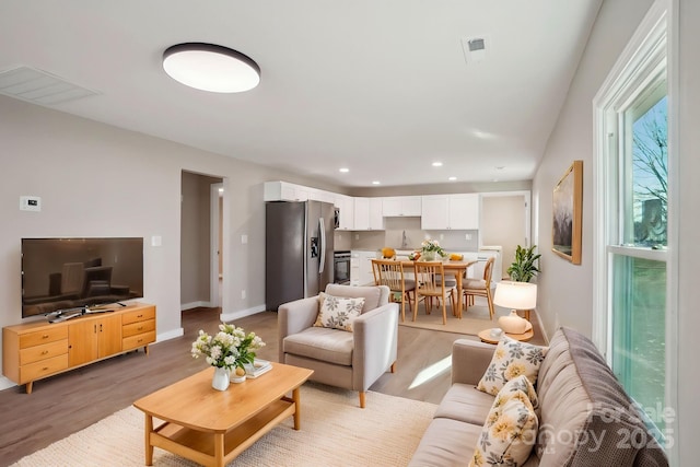 living room featuring hardwood / wood-style flooring