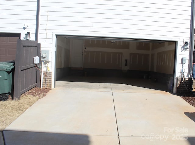 view of garage