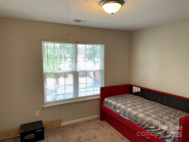 9624 Langston Mill Rd, Charlotte, NC 28216 - bedroom with baseboards, visible vents, multiple windows, and carpet
