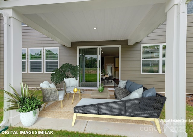 view of patio featuring an outdoor hangout area