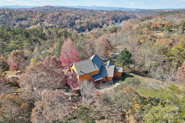 aerial view featuring a mountain view