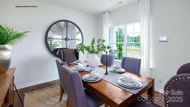 dining room featuring dark hardwood / wood-style floors