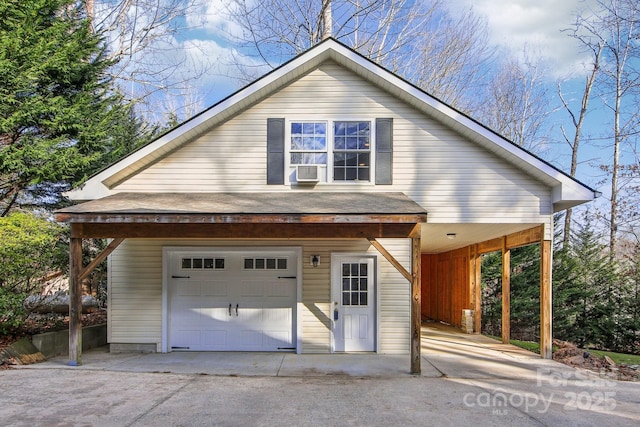 view of garage