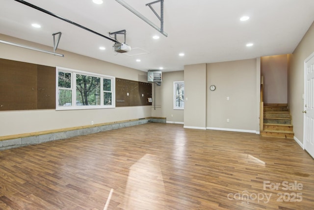 interior space with a garage door opener