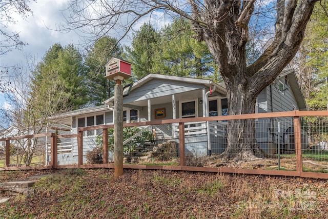 exterior space with covered porch