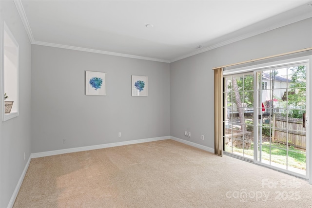 7019 Walnut Ridge Ct, Charlotte, NC 28217 - spare room featuring light carpet, ornamental molding, and baseboards