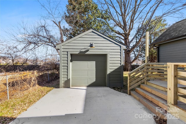 view of garage