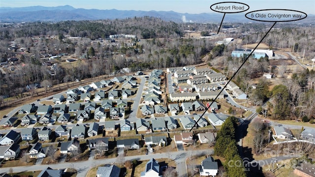 aerial view featuring a mountain view