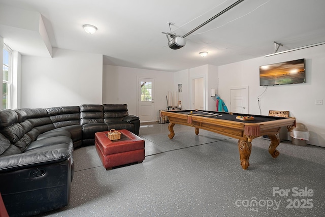 playroom featuring billiards