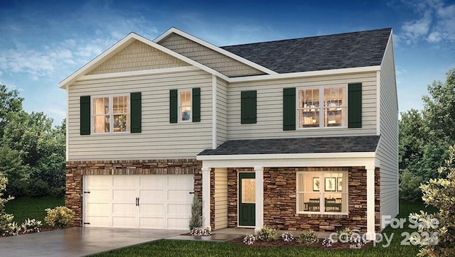 craftsman-style house with a garage