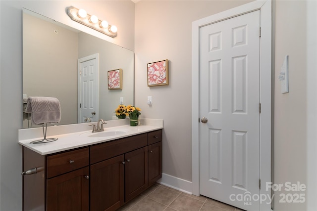 bathroom featuring tile patterned floors and vanity