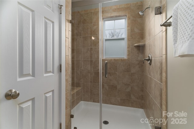 bathroom featuring walk in shower