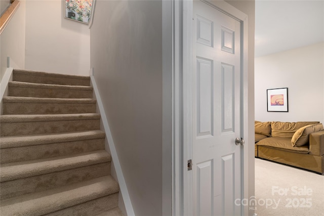 stairs with carpet floors