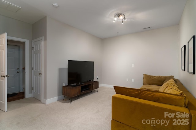 living room featuring carpet