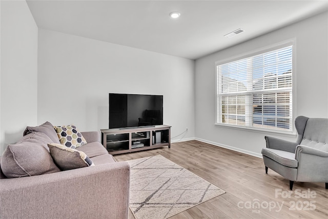 living room featuring hardwood / wood-style floors