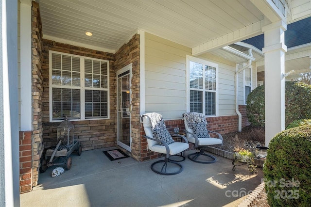 view of patio with a porch