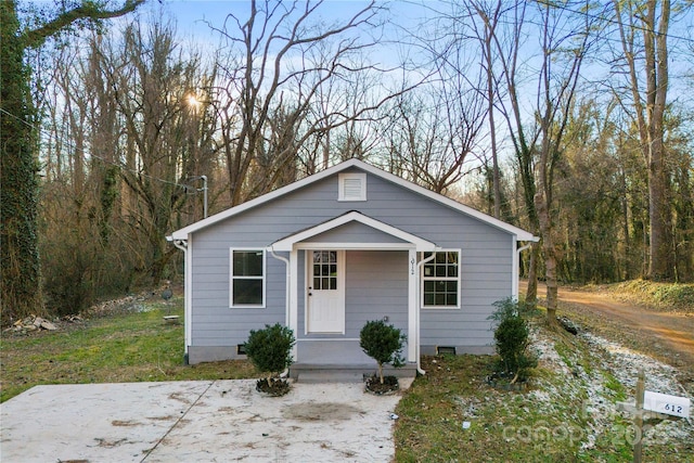 view of bungalow