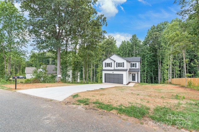 view of front of house with a garage