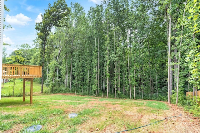 view of yard featuring a deck