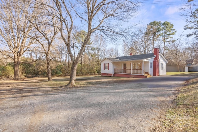 view of front facade featuring covered porch