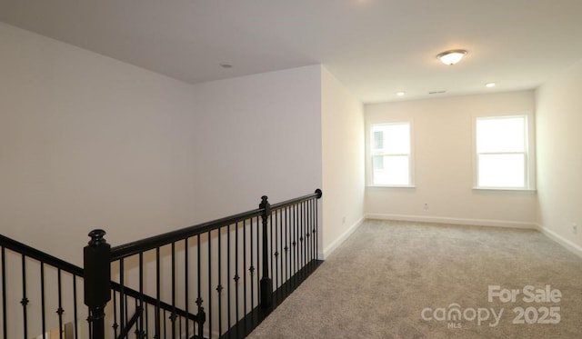 1136 Yellow Springs Dr, Huntersville, NC 28078 - hall featuring baseboards, an upstairs landing, and carpet flooring
