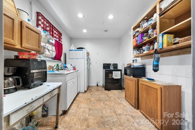 kitchen with black appliances