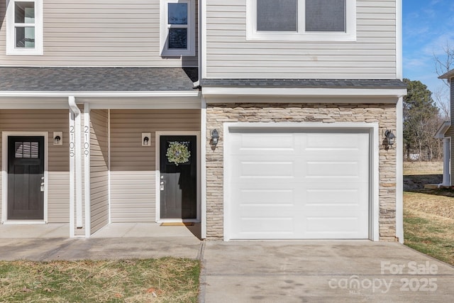 entrance to property with a garage