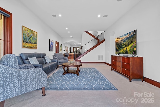 view of carpeted living room