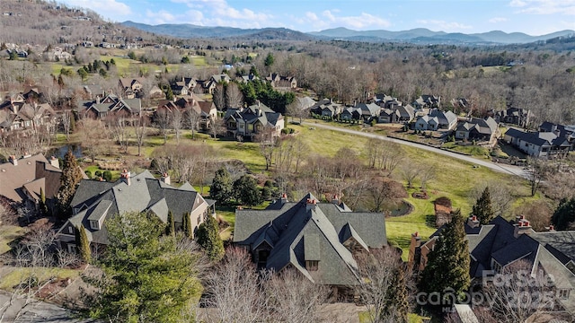 aerial view featuring a mountain view