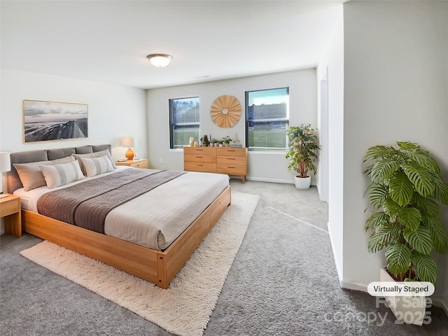 bedroom with carpet floors