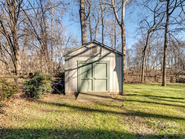 view of shed