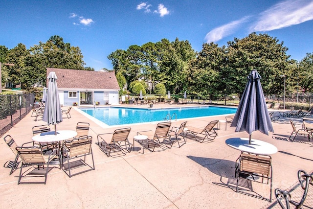 view of pool with a patio area