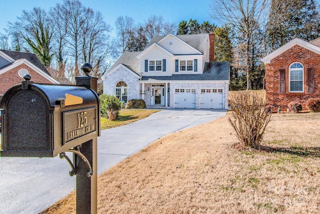 front of property featuring a garage