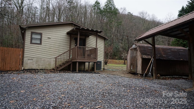 view of front of home featuring central AC